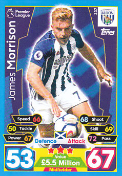 James Morrison West Bromwich Albion 2017/18 Topps Match Attax #337